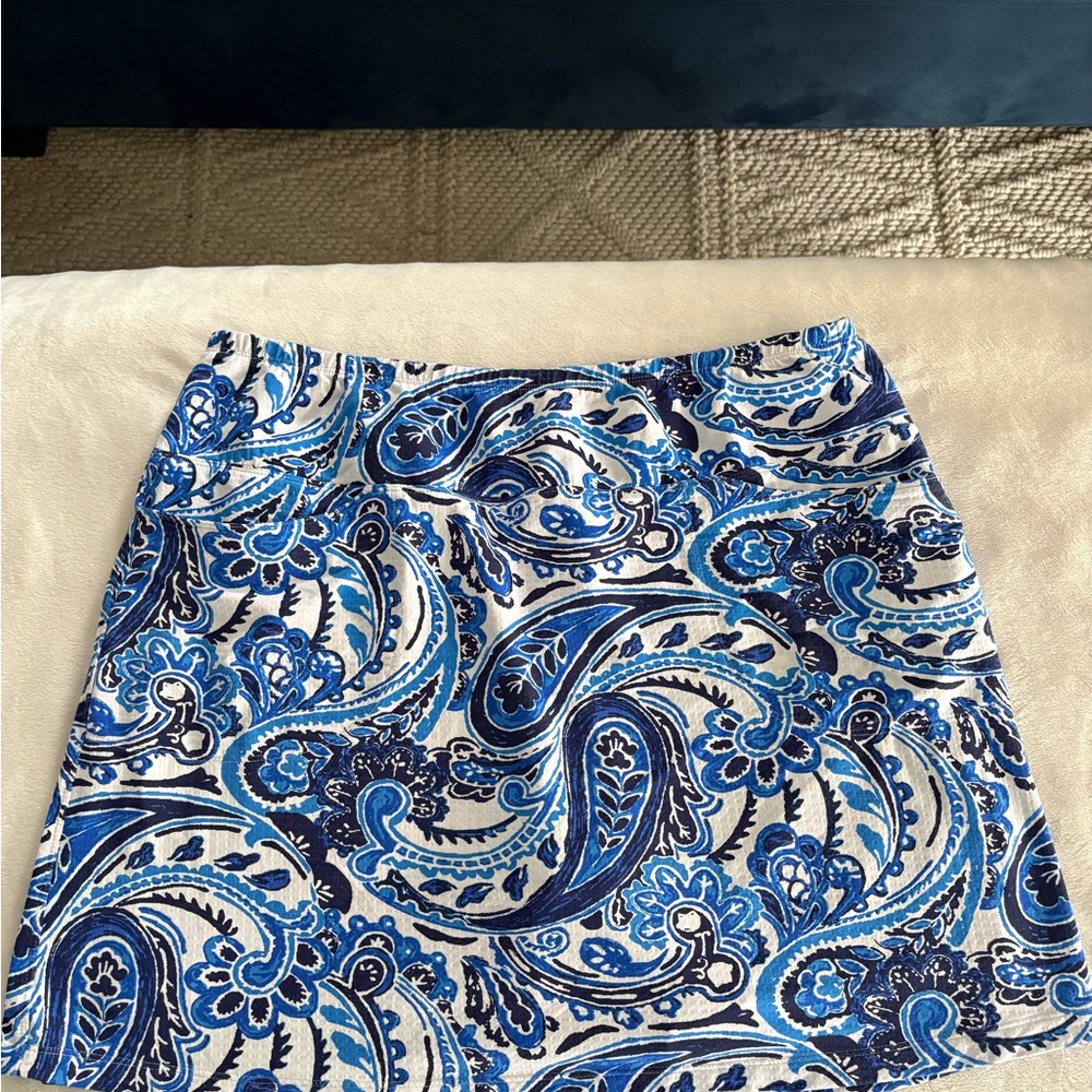 Ibkul Blue Paisley Print golf tennis pickleball Women’s Skirt XL